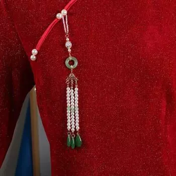 Длинная кисточка для девушки в подарок, аксессуар Cheongsam, женский орнамент Hanfu, брошь в китайском стиле, модные ювелирные изделия F