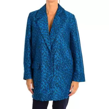 Длинная куртка с длинными рукавами 9009 для женщин L синий