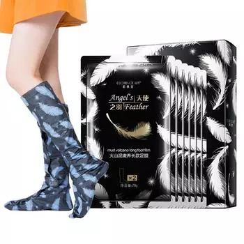 Длинная маска для ног с вулканической грязью, отшелушивающая, удаляет омертвевшую кожу, защищает от высыхания и трещин, уход за ногами