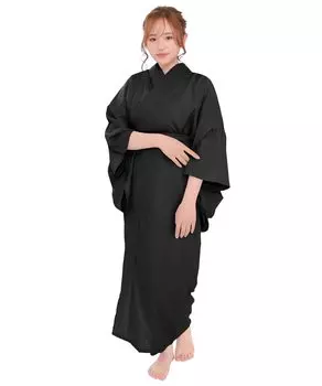 Длинная нижняя майка для дам [KYOETSU] летняя, стирающаяся, женская, Coolpass, (Л, черный) чёрный