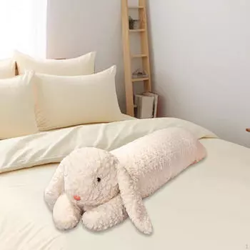 Длинная плюшевая игрушка-подушка в виде животного, реалистичная, мягкая, для шеи и тела Rabbit White