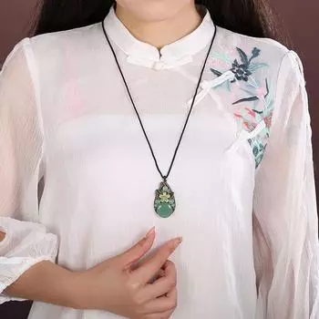 Длинная подвеска в стиле ретро, женское осенне-зимнее ожерелье высокого класса Adjustable circumference 75cm