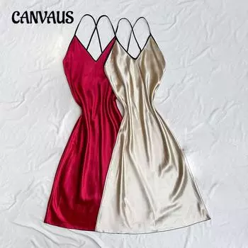 Длинная простая имитация шелковой пижамы с перевязью для женщин, сексуальная модная пижама для ванной S красный/шампанского