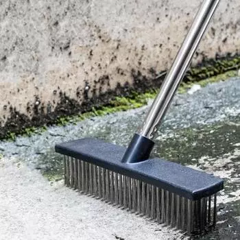 Длинная проволочная щетка с эргономичным углом наклона 50 градусов, телескопическая ручка из нержавеющей стали, широкая зона очистки