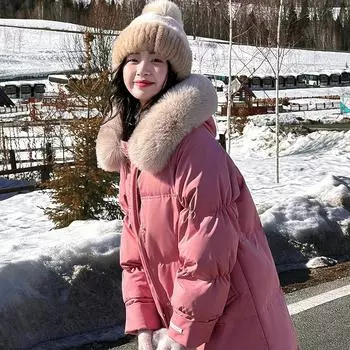 Длинная пуховая куртка большого размера с капюшоном выше колена, модная свободная утепленная куртка с рукавами реглан XXL белый