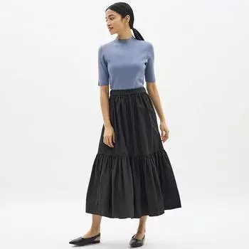 Длинная ярусная расклешенная юбка GU by Uniqlo Z+E