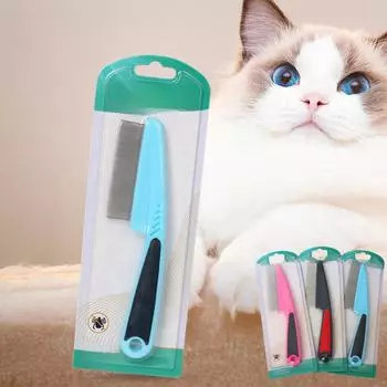 Длинная расческа от блох для собак и кошек — густые зубья легко справляются со вшами 92328 красный