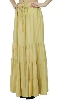 Длинная расклешенная макси-юбка Bimba Boho с эластичной резинкой на талии, богемные юбки из вискозы 10 коричневый