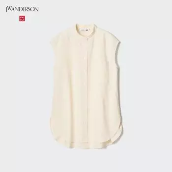 Длинная рубашка без рукавов из смесового льна UNIQLO