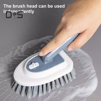 Длинная ручка для чистки ванны, U-образная насадка, щетка для чистки с регулируемой штангой, легкое средство для уборки углов в ванной комнате серый