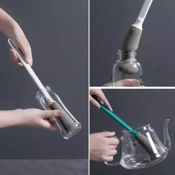 Длинная ручка губчатая щетка щетка для чистки стаканов с водой щетка для чистки детских бутылочек очиститель для кувшинов кухонные принадлежности щетки для чистки зелёный