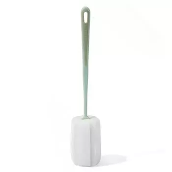 Длинная ручка губка щетка для бутылок 360 градусов Очистка эластичная гибкая подвесное отверстие дизайн мягкая губка зелёный