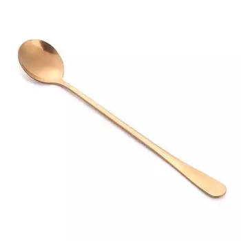 Длинная ручка из нержавеющей стали Ложка для льда Кофейные ложки Столовые приборы (Розовое золото)