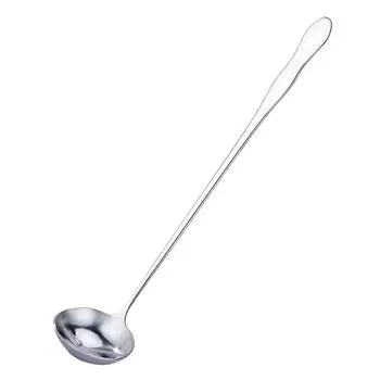 Длинная ручка ложка из нержавеющей стали маленькая круглая глубокая ложка для смешивания приправа для масла супа