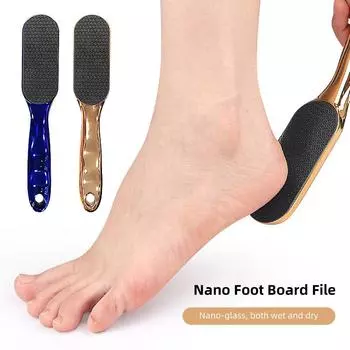 Длинная ручка пилки для ног из нано-стекла, пилка для ног Cocoon, отшелушивающая омертвевшую кожу, моющаяся, влажная, сухая, ручная шлифовальная машина двойного назначения для ног шампанского