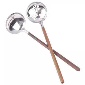 Длинная ручка Половник из нержавеющей стали с большим круглым наконечником Ложка для супа, размешивания, питья, десертные ложки Кухонная утварь C