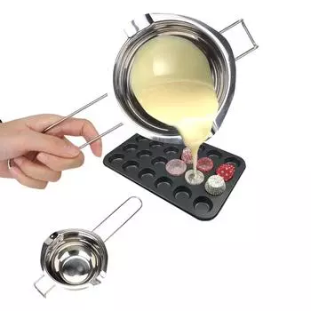 Длинная ручка с щеткой для масла кухонная миска для молока котел для плавления шоколада и масла кастрюля 1 шт ручной работы мыло инструмент из нержавеющей стали