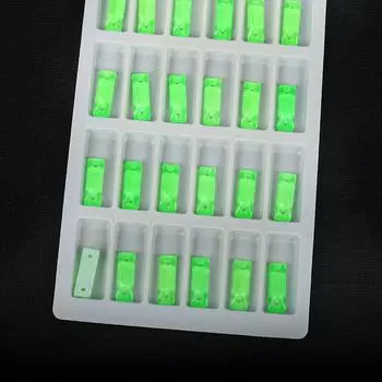 Длинная ручная дрель с плоской пряжкой из флуоресцентного стекла, двойное отверстие для страз, плоскодонное сверло для самостоятельного изготовления аксессуаров, комплект материалов 5 * 15Mm 24pcs/bag темно-зеленого