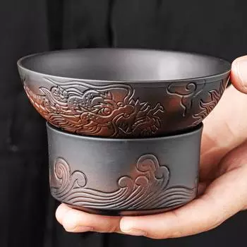 Длинная ручная работа фиолетовая керамика Цзяньшуй набор фильтров для чая бытовой сепаратор для чая заварник ситечко для чая чайник украшения для чая