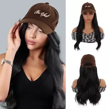 Длинная шляпа, парик, наращивание волос с буквами, непрерывная бейсболка, женская регулируемая шляпа, парик, устойчивый к высоким температурам