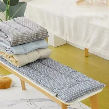 Длинная скамейка Льняная хлопковая подушка Длинная скамейка Подушка для сиденья Простая полосатая подушка для сменной обуви Универсальная 30X60CM