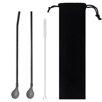 Длинная соломенная ложка из нержавеющей стали 304, многоразовая соломенная ложка из зеркально полированного металла, многоцветная ложка для коктейля, кофейная ложка для перемешивания, аксессуар для бара Spiral pattern серебряный