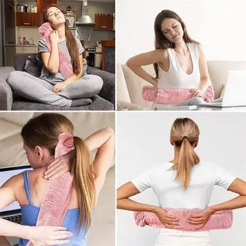 Длинная сумка для грелок, розовый, серый, съемный чехол, удлиненная резиновая грелка для талии, грелка для рук и ног темно-синий