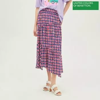 Длинная юбка Benetton Benetton Square Pattern Bask59331 Vo violet/42