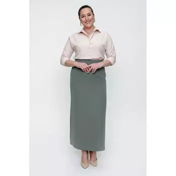 Длинная юбка из импортного крепа с подкладкой большого размера