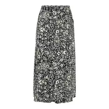 Длинная юбка с черно-белым цветочным принтом Женская VERO MODA XS чёрный