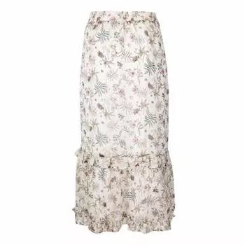 Длинная юбка с рюшами и растительным узором, золотой нитью Женщина DEELUXE 74