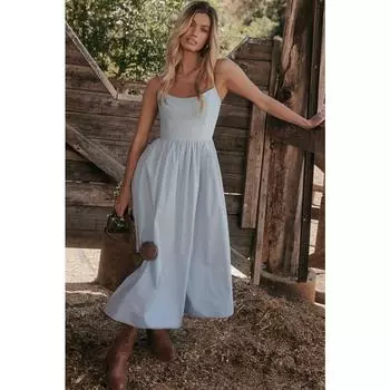 Длинная юбка, сексуальная спинка, подтяжки, нежное платье для женщин S