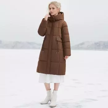 Длинная утепленная одежда Женская новая модная высококачественная хлопковая утепленная одежда Утолщенная теплая хлопковая утепленная куртка M