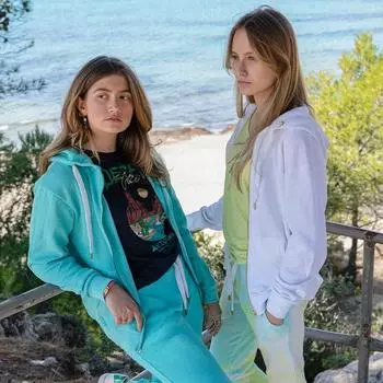 Длинная женская хлопковая футболка с принтом каньон JOSEPH IN S/M темно-синий