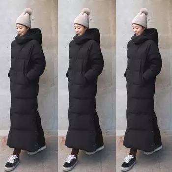 Длинная зимняя куртка парка женская куртка повседневная свободная верхняя одежда верхняя одежда хлопок пух S белый