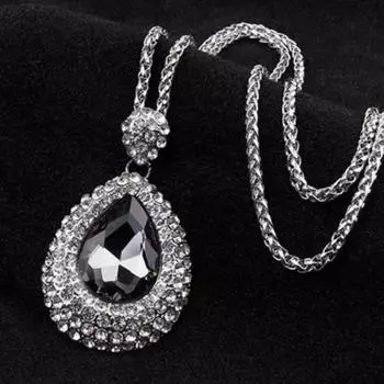 Длинное хрустальное ожерелье-подвеска Женское элегантное многослойное ожерелье-цепочка Минималистичный роскошный аксессуар для свитеров