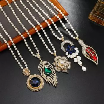 Длинное и изысканное колье, хрустальный кулон, цепочка для свитера, высококачественное и универсальное колье, простые и высококачественные аксессуары для цепочки для свитера.