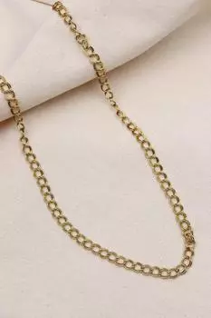 Длинное колье-цепочка из стали золотого цвета