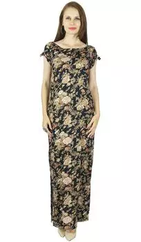 Длинное макси-платье Bimba с цветочным принтом и разрезами по бокам Классическая летняя одежда 10 разноцветный