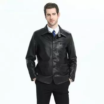 Китайский размер длинное мужское кожаное пальто 100% натуральная коровья кожа мужская натуральная кожаная куртка мужская осенняя мужская зимняя куртка мужская кожаная одежда M201 XXL черный кожаный жакет