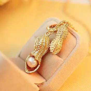 Длинное нежное ожерелье из арахиса, модные украшения, стручок гороха, цепочка для свитера, женские аксессуары ARI