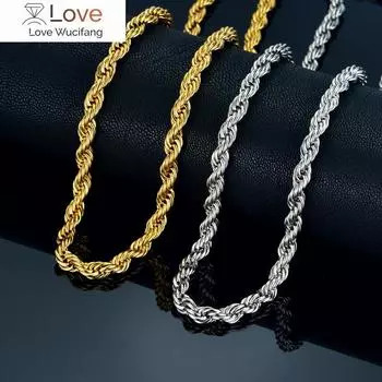 Длинное ожерелье из нержавеющей стали в стиле хип-хоп, оптовая продажа мужских ювелирных изделий, фирменное мужское ожерелье в стиле хиппи золотого цвета, подарочные ювелирные изделия 50cm