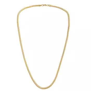 Длинное ожерелье из змеиной кости из нержавеющей стали для женщин золотой