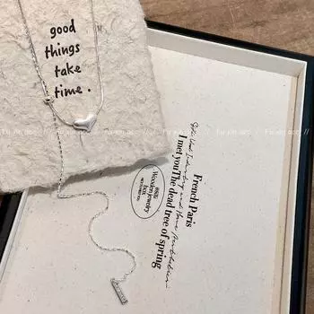 Длинное ожерелье с кисточками в виде сердца с матовой отделкой — осенне-зимняя цепочка для свитера для девочек с уникальным дизайном ключицы