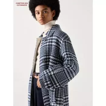 Длинное пальто Uniqlo Japan из смеси шерсти 09 BLACK/S