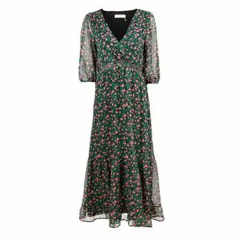 Длинное платье цветочного марда с рукавами 3/4 и V-образным вырезом LA PETITE ETOILE