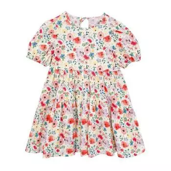 Длинное платье для девочек 1-7 лет, летнее платье с цветочным принтом для девочек 100