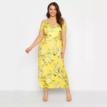 Длинное платье на бретельках с цветочным принтом для женщин, v-образный вырез, вырез на плечах, короткий рукав, завязка на талии, платье макси, элегантное модное дышащее платье для работы, плюс XL