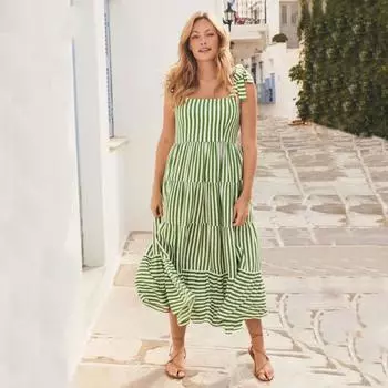 Длинное платье на бретельках с принтом для женщин, платье макси с квадратным вырезом и высокой талией, летнее дышащее легкое, мягкое и удобное длинное платье, элегантное сексуальное пляжное платье S