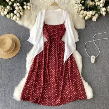 Длинное платье с цветочным принтом для женщин, летнее, облегающее, модное, элегантное, для отдыха, пляжное, миди-платье А-силуэта One Size синий